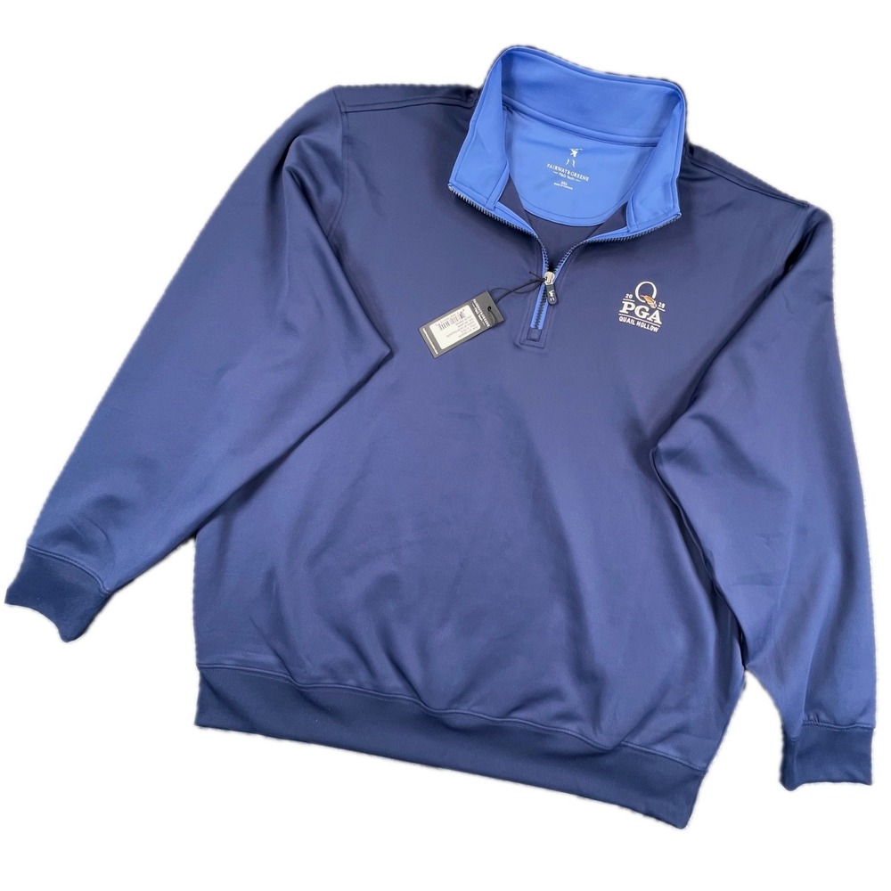 Fairway & Greene Caves 1/4 Zip Pullover XXL Marine Blue 2025 PGA Quail Hollow